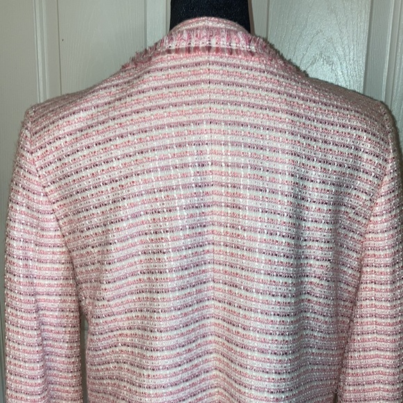 Women’s Blazer Size 12 apostrophe Pink Twead Jacket Purple Zipper in Front - Picture 12 of 14